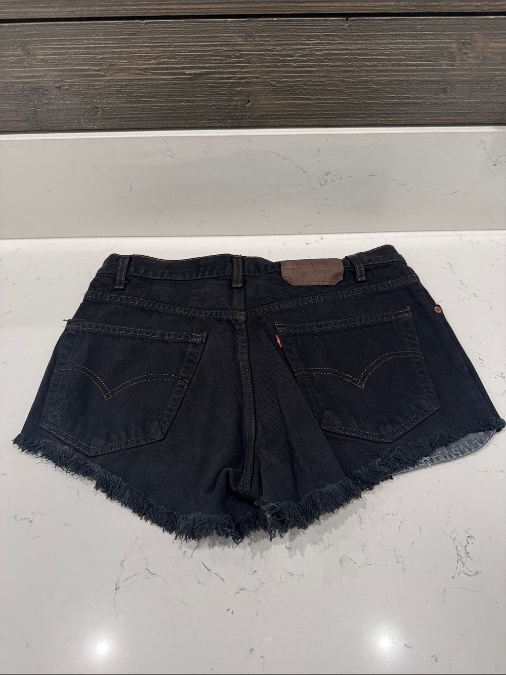 NWOT!!! Levi's Black Frayed Hem Denim Shorts